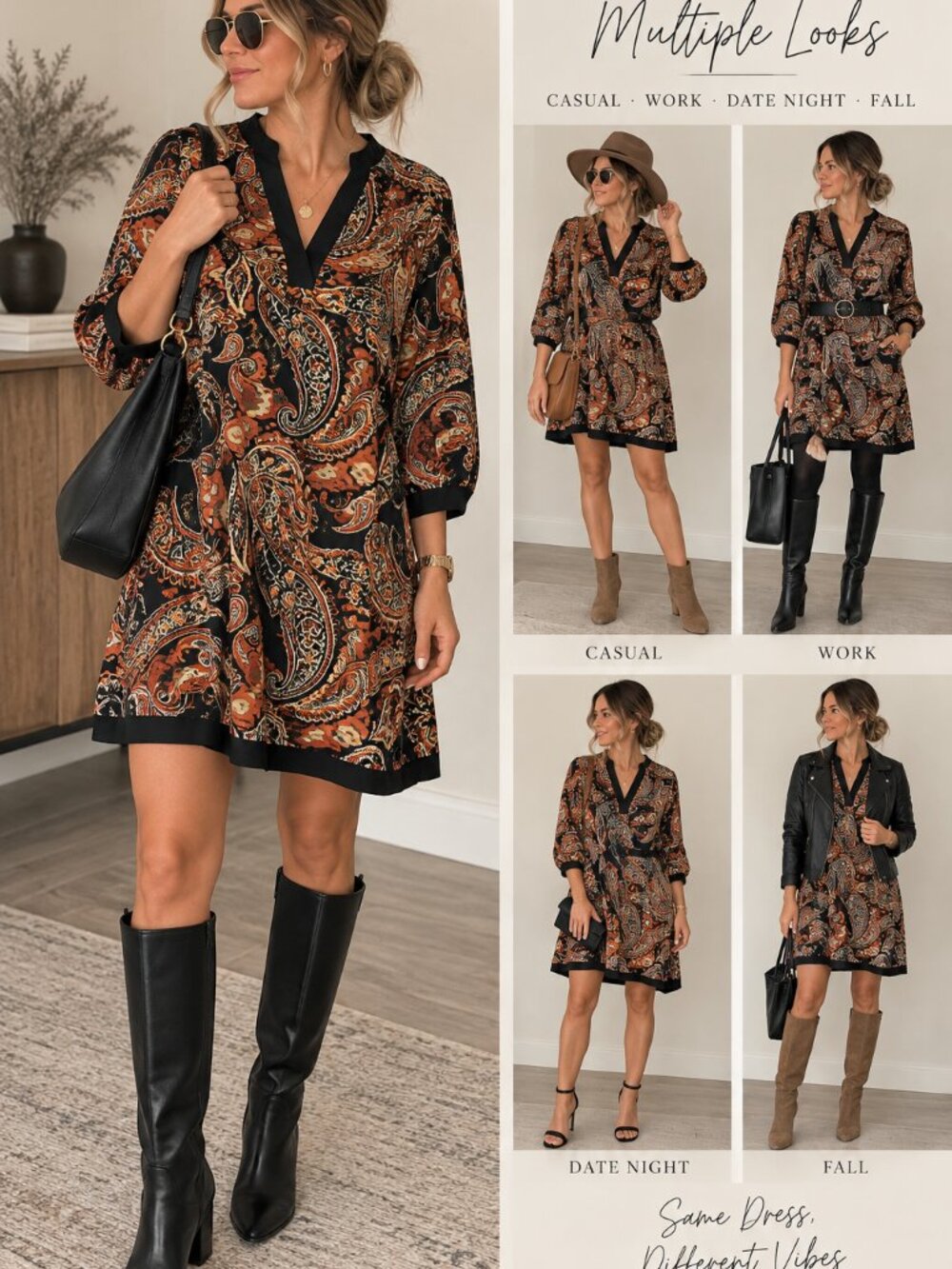 New York & Company Signature Paisley Dolman Sleeve Top Size M